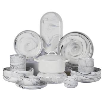 Stone tableware set with underglaze color is more secure to use