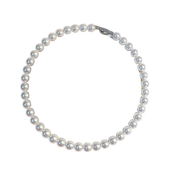 Baby's same australian white 925 silver natural australian mother-of-pearl necklace women's light luxury hong kong style clavicle chain gift trend