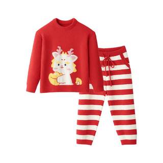 贝肽斯亲子装一家三口四口秋冬季睡衣服半边绒家居服套装2024新款