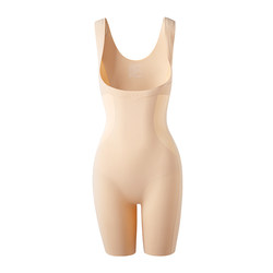 Curvy one-piece body-shaping garment for women, back-detachable body-shaping jumpsuit with breast pads, postpartum shaping body-shaping jumpsuit, tummy control top