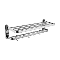 Jomoo thickened 304 stainless steel folding bath towel towel rack bathroom bathroom storage rack hardware pendant