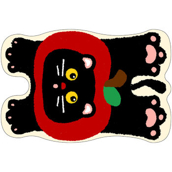 Cartoon cat diatom mud kitchen floor mat absorbent and non-slip