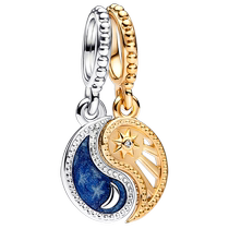 618]Pandora Pandora two-color sun and moon combination pendant for women creative design DIY beading simple