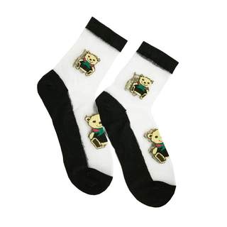 水晶袜子女玻璃短袜透明丝袜棉底中筒春夏季冰丝薄款防勾丝松口袜