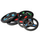 Meride three-hole black rubberized hand-grip dumbbell plates
