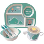 自营桔子家可儿卡通宝宝儿童辅食分格盘碗杯子叉勺餐具套装A5发票