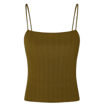 edition knitted suspender womens 2024 spring new style one-line collar cool and beautiful back knitted top EBD1VET004