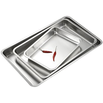 304 stainless steel square plate flat bottom steamed rice plate