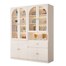 Bookcase modern minimalist with glass door household bookshelf storage rack floor-standing wall display cabinet storage storage cabinet