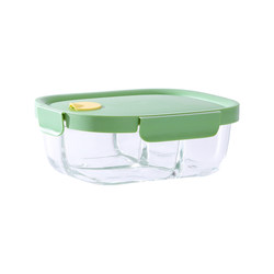 Glass lunch box microwave oven, heating special office workers with rice lunch box separation fruit bento box sealing fresh -keeping box