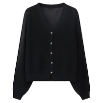 Office air conditioning jacket long-sleeved hollow knitted sweater sun protection clothing for women 2023 summer thin outer cardigan blouse