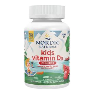 nordic挪威小鱼儿童维他命400iu维生素D3成长补钙进口vd3软糖60粒