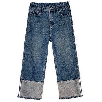 Luoluojie ຕົ້ນດູໃບໄມ້ລົ່ນອອກແບບ jeans ວ່າງສໍາລັບແມ່ຍິງ