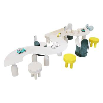 Early childhood education center children's study table combination