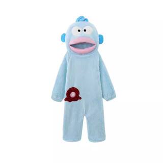 丑鱼睡衣连体儿童法兰绒可爱秋冬季加厚保暖珊瑚绒亲子家居服加绒