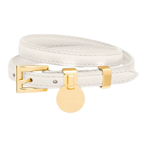 (Interest-free in 3 installments) Prada Women’s Gold Buckle Saffiano Leather Bracelet Jewelry