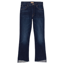 MOTHER INSIDER Womens raw edge fringed high-waisted cropped jeans 1157-104-OLS