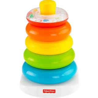 Fisher baby layer by layer children's rattle ring tumbler rainbow ring layered music early education educational baby toys