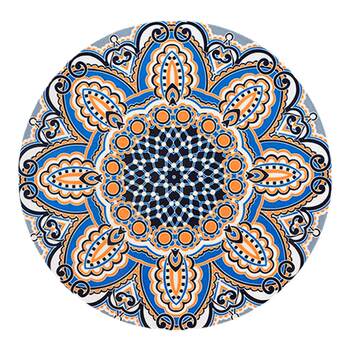 A beautiful landscape on the dining table with ceramic placemat