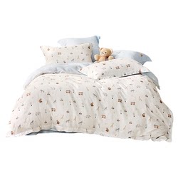 Luolai Home Textiles New Children's Three-Piece Set, Class a Tencel Double Soft Yarn Duvet Cover, Student Dormitory Four-Piece Set