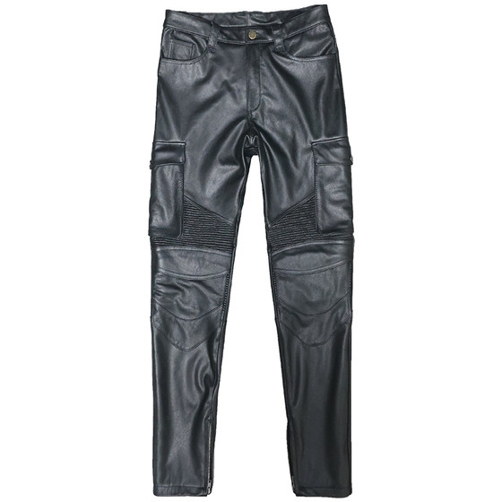 Clearance special offer for only 439 yuan for men's and women's leather pants. The top layer is made of soft cowhide leather, and the motorcycle leather pants are equipped with windproof protective gear