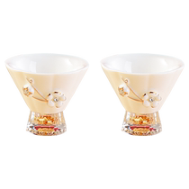 Jinling gold foil walking in the snow to find plum blossoms double cup set Nanjing Museum cultural and creative enterprise company souvenir high-end gift