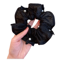 Korean style polka-dot large intestine hair tie high-end bow pearl and cute hair tie Korean ins style hair rope hair accessories for women