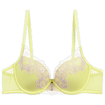 Embrys counter new product mulberry silk blended embroidered lace bra womens small breast push-up bra EB00834