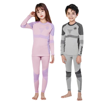 Kufeng childrens ski quick-drying clothing warm compression mountaineering underwear ski clothing leggings for women and men outdoor sweat-wicking winter