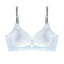 Catman ultra-thin ice silk seamless underwear for women with small breasts summer thin letter shoulder straps large exposed back bra