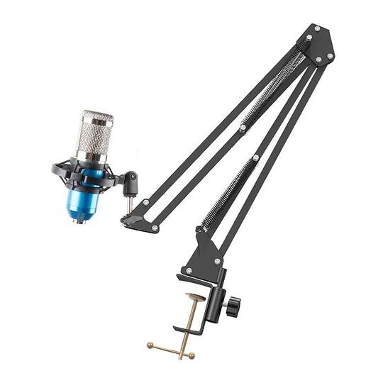折叠桌面直播唱歌电容麦克风悬臂支架防震防喷支架金属咪架夹配件