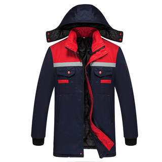 冬季工作服棉衣男加厚防寒棉袄工地劳保棉服保洁加绒耐磨工服定制