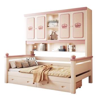 50% off cherry wood wardrobe bed integrated multi-function