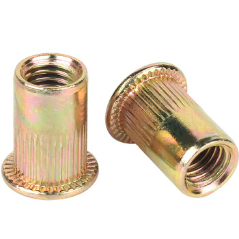 ສີທາດເຫຼັກ zinc flat head rivet nut rivet nut column striped rivet nut knurled rivet nut M3M4M5M6M8M12