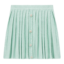 self-portrait 2024 early spring mint green small fragrance Lurex knitted skirt short skirt