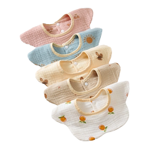 Jingqi infant saliva towel crepe cotton gauze large bib cartoon print male and female baby bib pad
