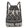 Large capacity versatile drawstring printed nylon backpack