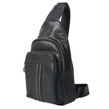 Top layer cowhide sports and casual trendy brand versatile breast bag