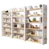 Bookshelf floor multi-layer storage cabinets simple steel and wood storage