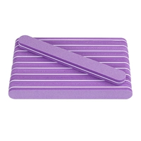 10 прямых пилочек-губок фиолетового цвета, двусторонние матовые 100/180