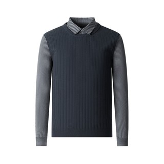 Zweiteiliger fake-pullover aus schafwolle