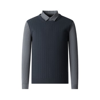 Wool fake two-piece knitted sweater Wool fake two-piece knitted sweater