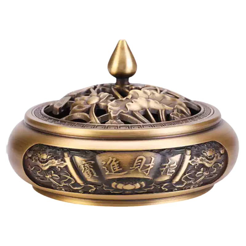 复古怀旧铜质香薰炉大号适用居家沉香檀香焚香龙凤呈祥设计