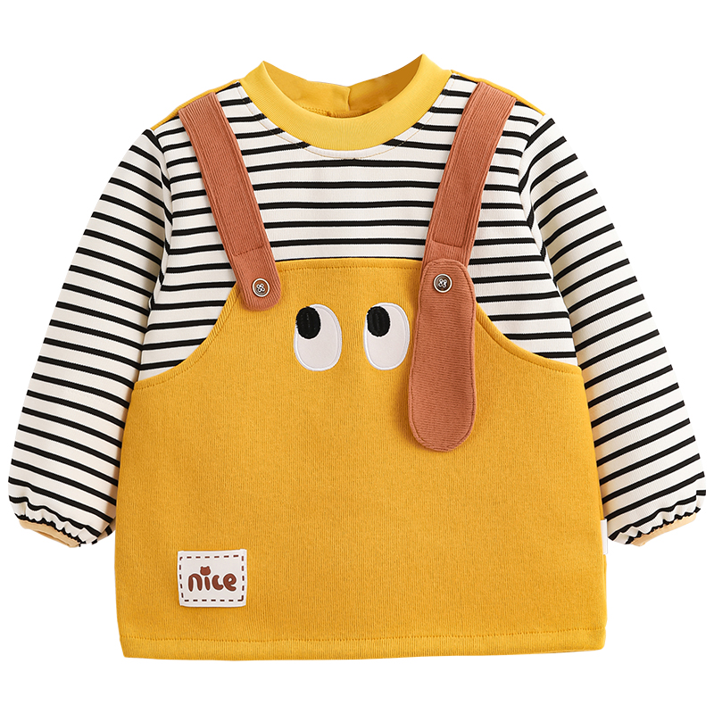 Children's long-sleeved cotton-padded anti-dirty coats when eating and wearing inside out