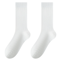 White socks for women in summer thin mid-calf socks pure cotton mesh breathable ice socks ballet style boneless pile socks