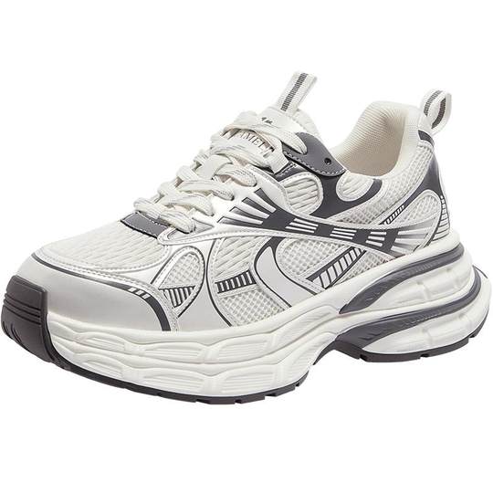 Camel Women's Shoes 2026 Spring Plus Velvet Silver Moon Outdoor Retro Dad Shoes Thick-Soled Sports Shoes Heightening Casual Shoes for Women