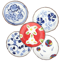 (Self-operated) Mino-yaki Japanese sauce dish vinegar dish condiment dish dipping dish soy sauce dish Japanese-style camellia camellia dish