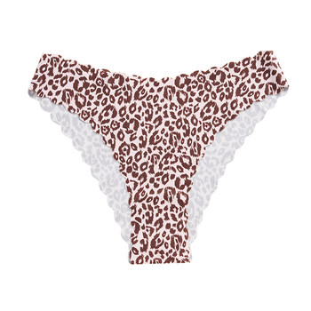 2025 New Ice Silk Leopard Print Seamless Panties, Feminine Low-Waist One-Piece Large Size Plus-Size Half-Coverage Panties for Women