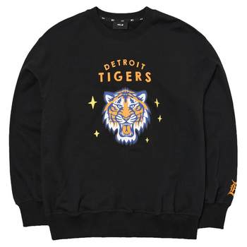 MLB ຢ່າງເປັນທາງການຜູ້ຊາຍແລະແມ່ຍິງຄູ່ຜົວເມຍ Round Neck Sweatshirt Tiger Pullover Casual, Versatile, Loose ແລະ Trendy MTD01
