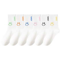 Catman Socks Womens Summer Thin Medium-Tube Cotton Socks Anti-odor Embroidered Long-Tube Sports Socks Spring and Autumn Boneless Socks Ins Trend